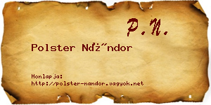 Polster Nándor névjegykártya